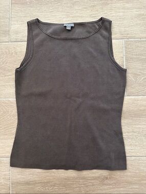 Ann Taylor brown sleeveless blouse small